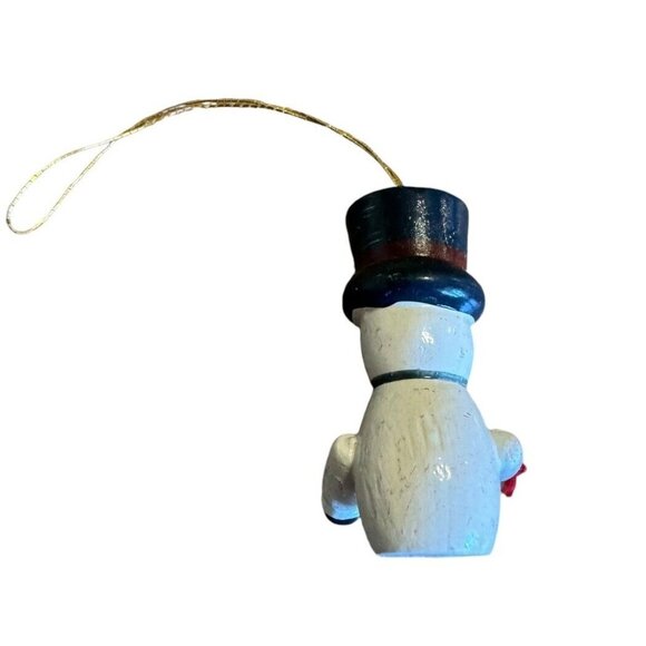 Wooden Snowman Holding Gift Ornament Toy Christmas Ornament Classic‎ - Picture 2 of 4
